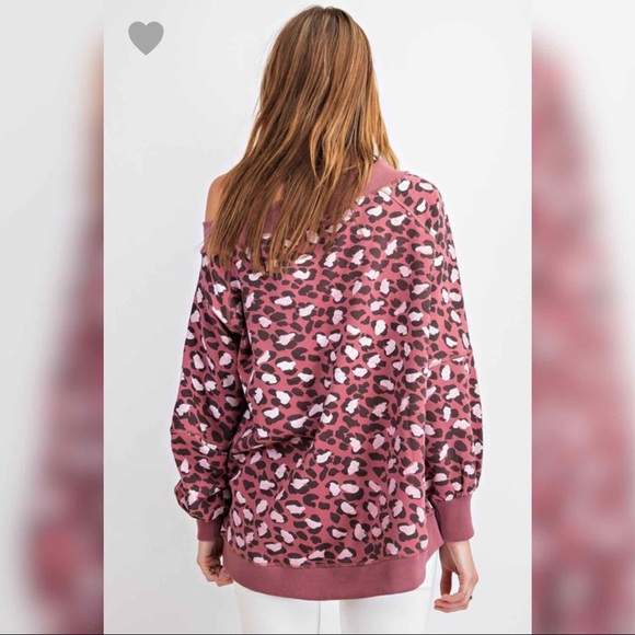 Lisa Leopard Print Terry Knit Top - Picture 4 of 4